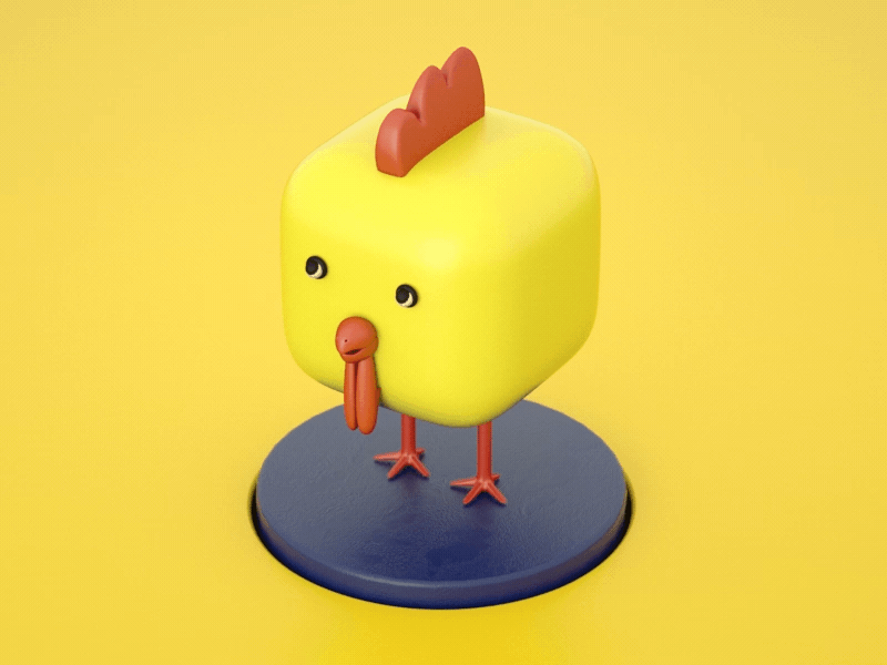cube rooster motion 插图 设计
