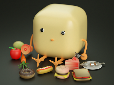 Cube Chick chick design food illustration motion
