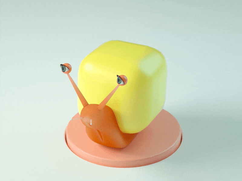 Cube Snail 3d cinema4d cube illustration motion octane render toy
