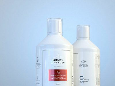 Luxory Collagen -package design 3d modeling 3d rendering c4d graphic design label and box design packaging redshift visualization
