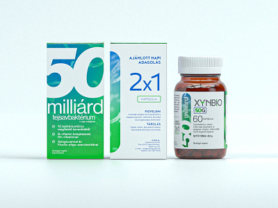 Xynbio Probitoics - Simple Packshot 3d rendering c4d graphic design label design packaging pharmaceuticals redshift visualization