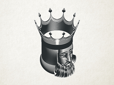 Head crown head illustration letterpress