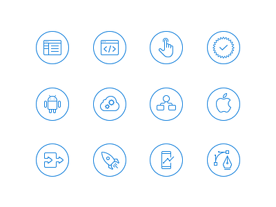 Services Icons android cloud creative design hairline icons inteface phone plugin rocket services touch