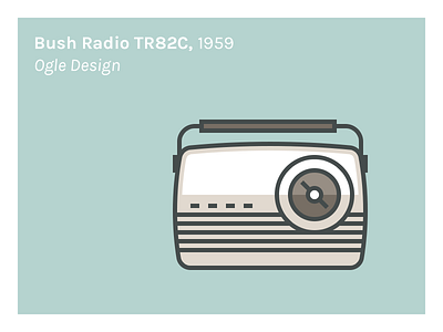 Bush Radio TR82C, 1959 1959 bush icon illustration ogle ddesign radio tr82c