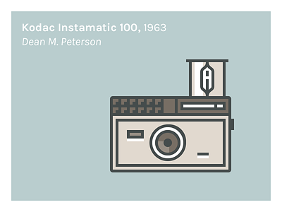Kodac Instamatic 100, 1963 100 1963 dean icon. illustration instamatic kodac peterson