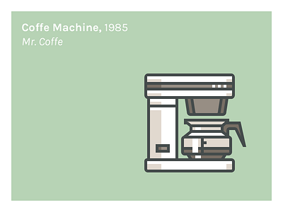 Mr. Coffee Machine, 1985 1985 icon illustration mr. coffee machine