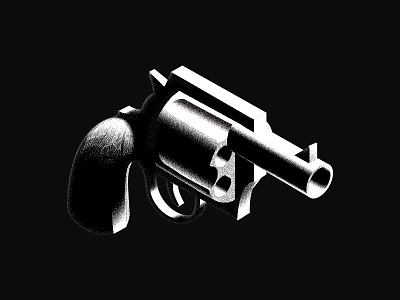 Pistol illustration isometric noir pistol