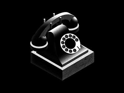 Phone icon illustration isometric noir phone