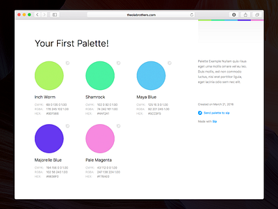 Web Palette share sip color web palette