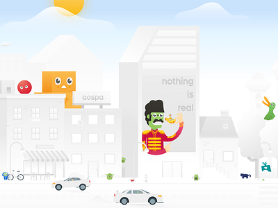 Paranoid Android header concept android aospa city city illustration illustration vector