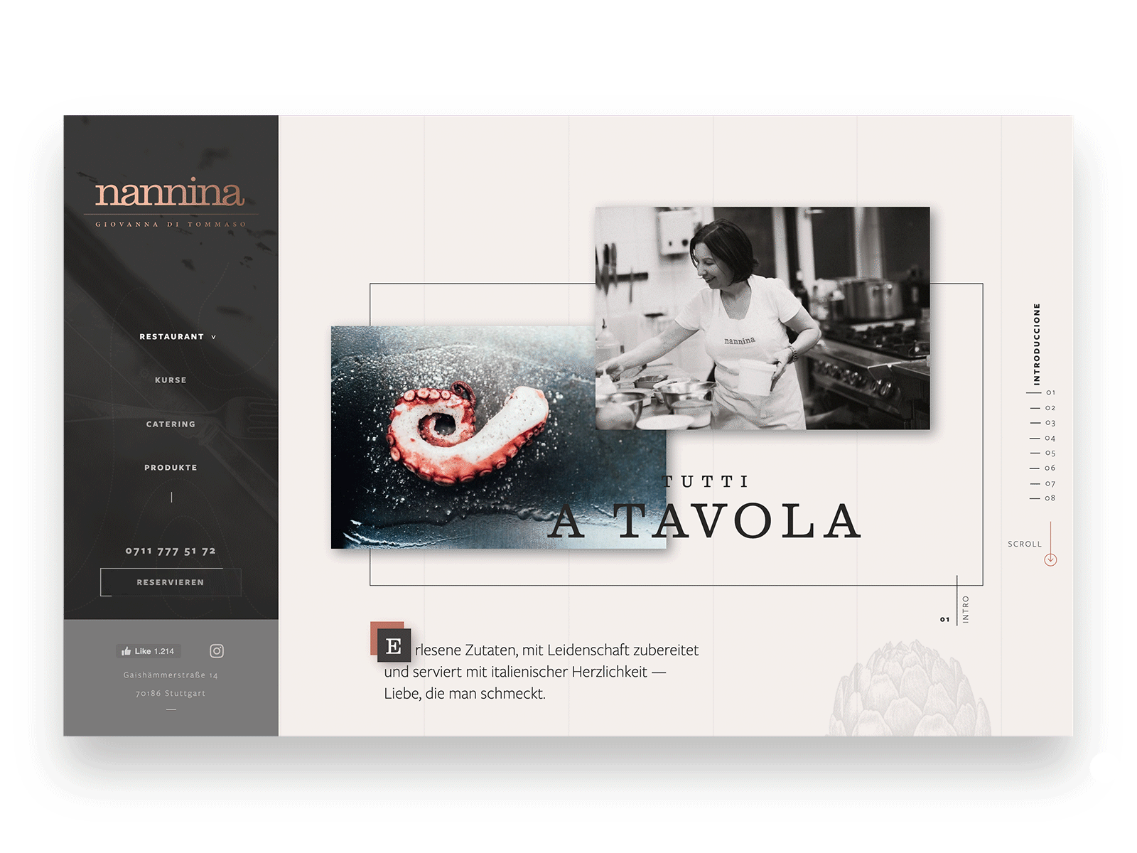 Nannina Rebrand | Homepage above the fold branding graphic design identity design logo typography ui webdesign