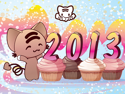 Happy New Year cute illustration new year vector