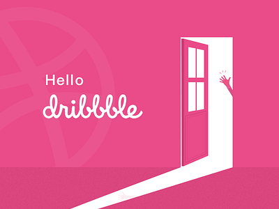 Hello Dribbble debut door dribbble first hand hello illustration invite liumeng ui ux