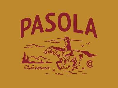 Pasola adventure apparel artwork badgedesign branding clothing design graphic design hand drawn illustration mountains nature wild