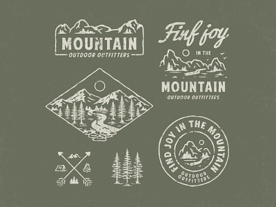 Find joy in the mountain adventure apparel artwork badgedesign branding design graphic design hand drawn handlettering illustration mountains outdoors typography