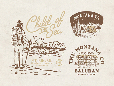 The Montana Co adventure apparel art artwork badgedesign branding design graphic design hiking illustration mountains outdoors typography