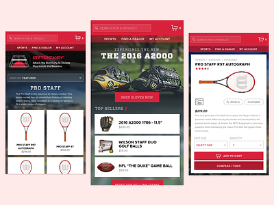 Shoppin' the Sportz ecommerce mobile shopping sports ui