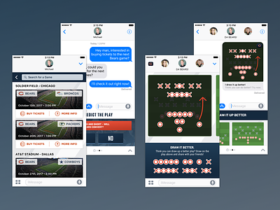 Sports UI for iMessage bears chat chicago imessage quick sports ui