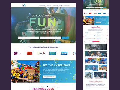 Merlin Entertainments Careers Concept amusement jobs playful ui web whimsical