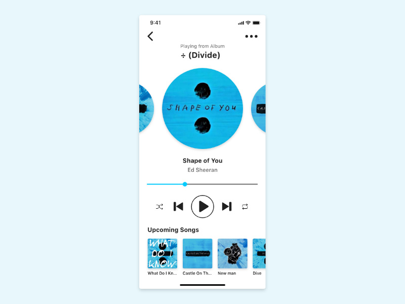 Daily UI Challenge - #009 Music Player simple music player ui music player ios app app design ux ui uxdesign uidesign dailyui dailyuichallenge daily 100 challenge