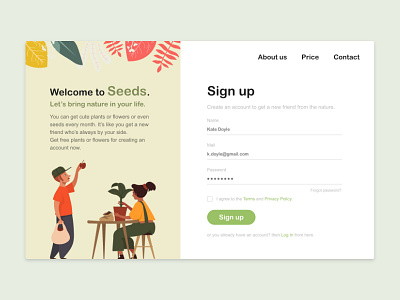 Daily UI Challenge - #011 Sign Up daily 100 challenge dailyui dailyuichallenge design illustration signup ui uidesign ux uxdesign web webdesign