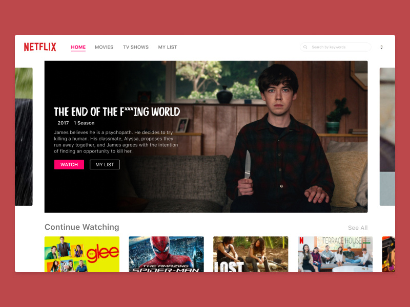 Daily UI Challenge - #025 TV App movie app macbookpro netflix tv app app design ux uxdesign ui uidesign dailyui dailyuichallenge daily 100 challenge