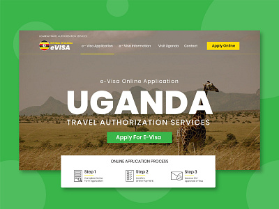 eVisa Online Application Website interactive website online application website travel website uganda ui ux design uidesign uiux user interaction user interface user interface design website website design