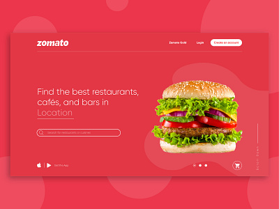 Zomato Website food and beverage food website ui interactive website landing page design uichallenge uidesign uiux user interaction user interface website website design zomato