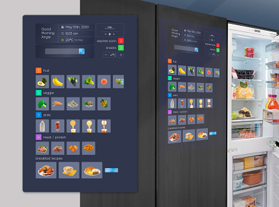 Smart Fridge - UI exercise app challenge design fridge interface internetofthings smart object ui ux