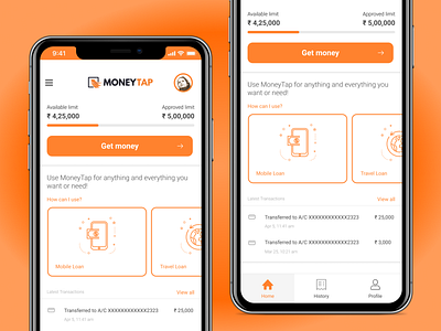 MoneyTap - Loan taking app Dashboard Redesign