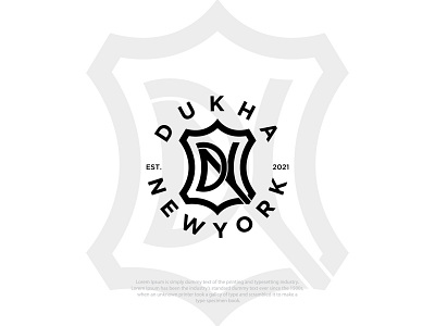 Dukha New York logo best logo designer branding design illustration lather lather cufting lather logo logo logo design logo maker minimalist vector