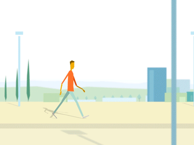 Walking in town agrofabrice animation design illustration in town walking