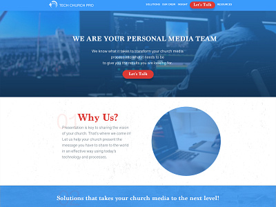 Website design for Tech Church Pro