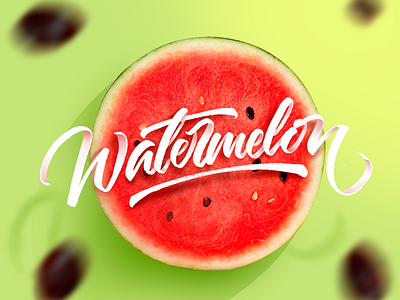 Watermelon Calligraphy calligraphy handlettering handmade lettering type