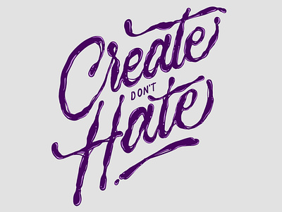CREATE DON'T HATE design digital handlettering lettering logo procreate type