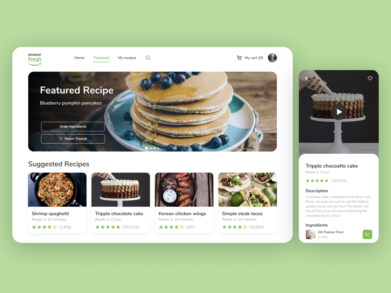 Amazon Fresh Recipe App Concept by Alex Barker on Dribbble