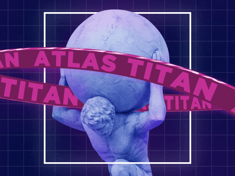 Atlas Titan after effect animaiton atlas character animation illustration motion design mythology typography