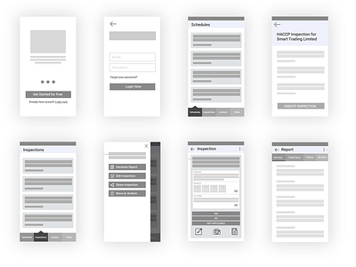 InspectPro Wireframe mobile app mobile design mobile ui ui ux wireframe