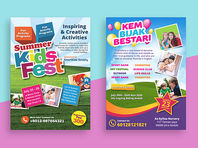 A4 Flyers Featuring Kids Theme flyer illustrator design inkscape design kid flyers