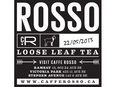 Rosso Loose Tea coffee labels packaging stickers tea typography