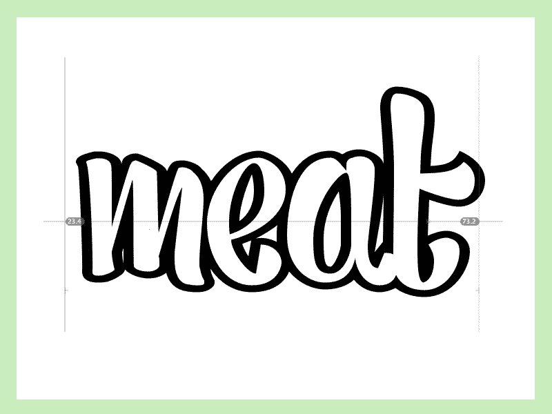 Meat font hidden assets lettering meat tag