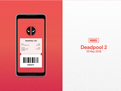 Deadpool Movie Ticket deadpool design ticket ui
