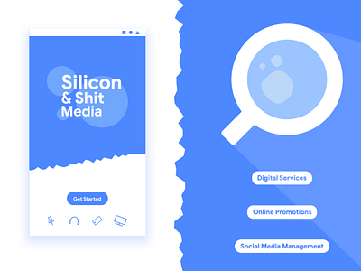 Silicon & Shit Media app branding concept design illustartion ui vector