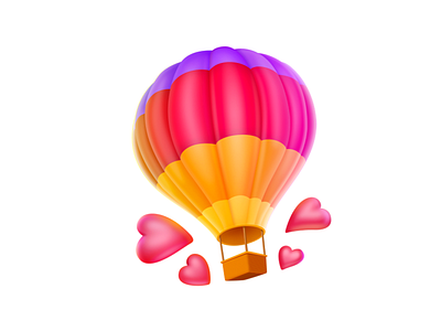 Hot Air Balloon cute design hot air balloon icon illustration ui