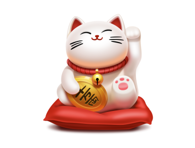 Fortune Cat cushion cute dog hot air balloon icon small bell ui wave