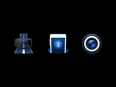 icons 3 bluetooth camera car cute design drive icon illustration phone recorder road ui uiux