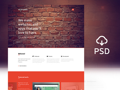 Freebie - my.kingdom one pgae PSD Template