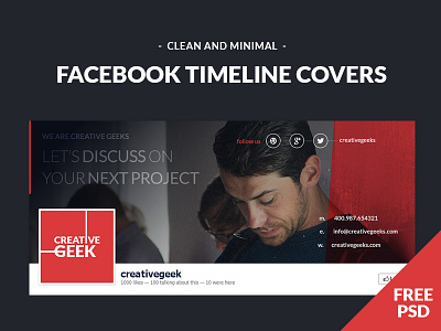 Freebie - Facebook Timeline Covers PSD covers creative dark facebook facebook timeline free freebie geek psd template