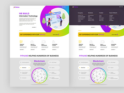 Pithline information technology landing page ui ux web