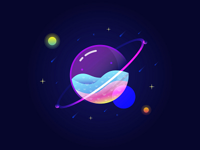 Glass Planet graphic deisgn illustration